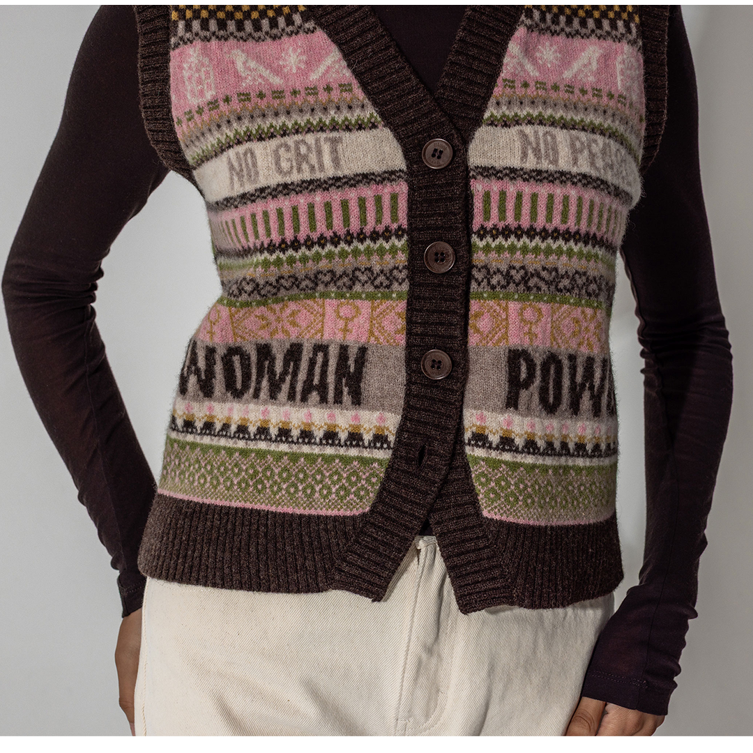 *PRE ORDER* Fairisle Lambswool Waistcoat in Cocoa