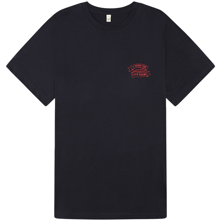A Mother's Place is in the Resistance Navy T-Shirt T-shirts Black & Beech
