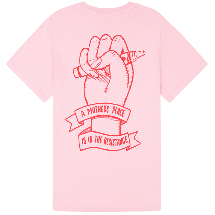 A Mother's Place is in the Resistance Pink T-Shirt T-shirts Black & Beech