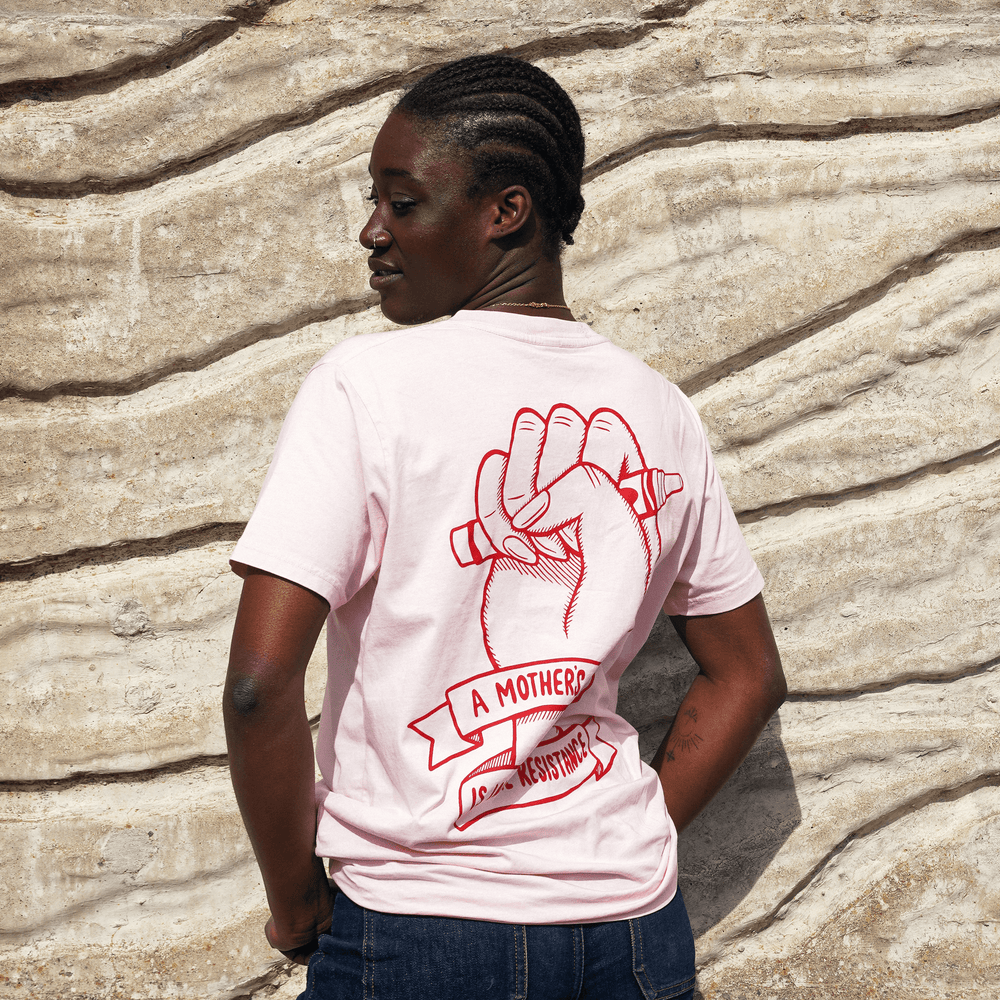 A Mother's Place is in the Resistance Pink T-Shirt T-shirts Black & Beech