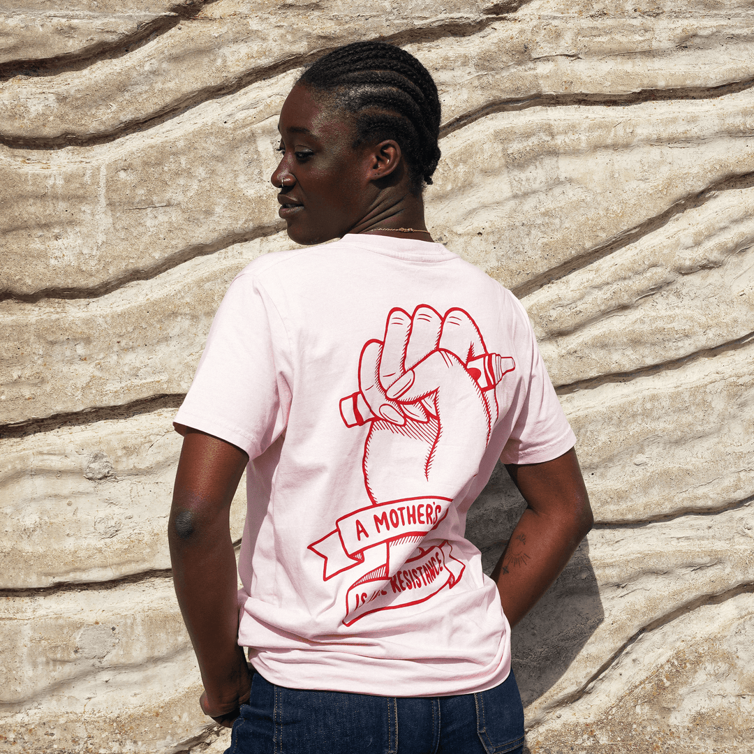 A Mother's Place is in the Resistance Pink T-Shirt T-shirts Black & Beech