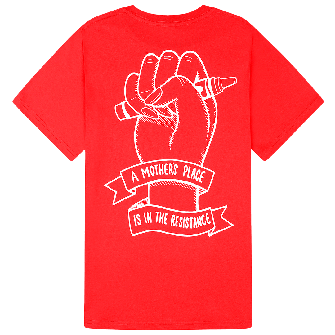 A Mother's Place is in the Resistance Red T-Shirt T-shirts Black & Beech