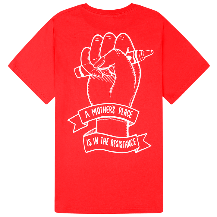 A Mother's Place is in the Resistance Red T-Shirt T-shirts Black & Beech