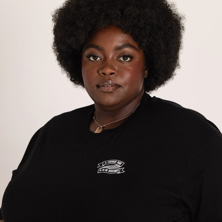 A Mothers Place is in the Resistance Black Tee T-shirts Black & Beech