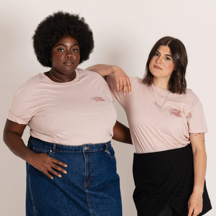 A Mothers Place is in the Resistance Dusky Pink T Shirt T-shirts Black & Beech