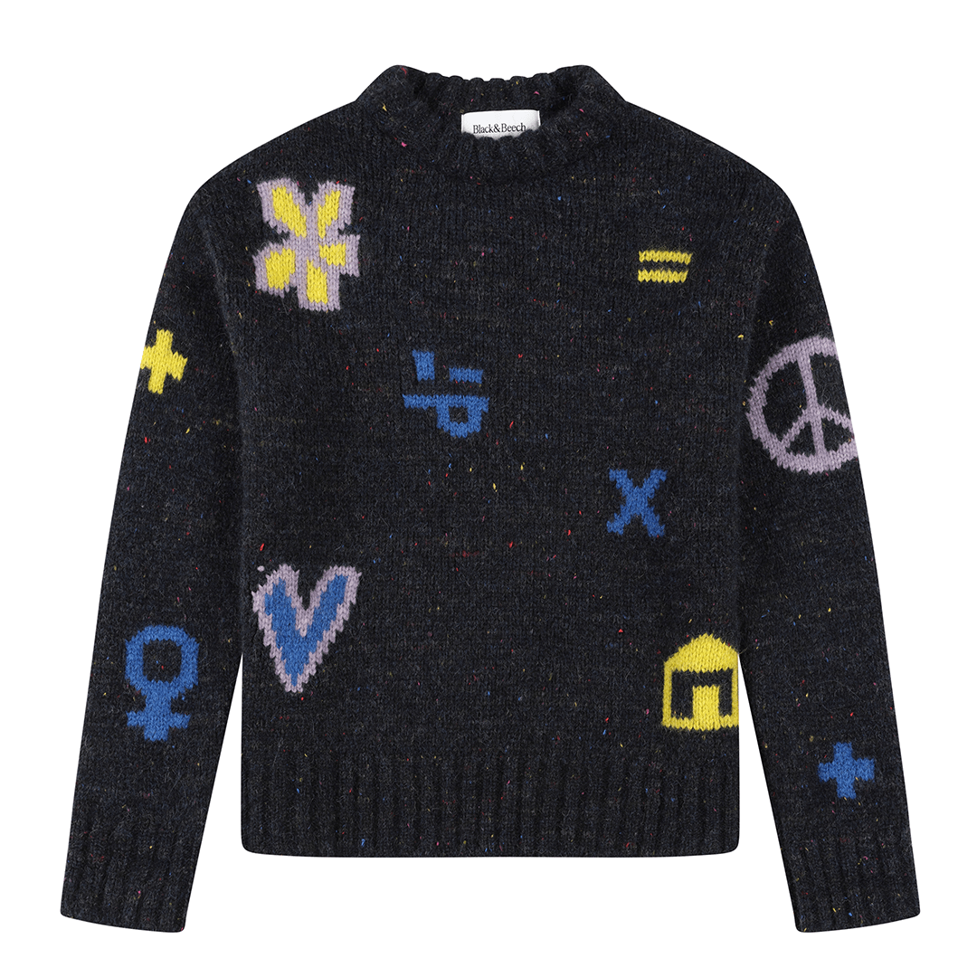 Cosmos Jumper in Nyx Jumpers Black & Beech