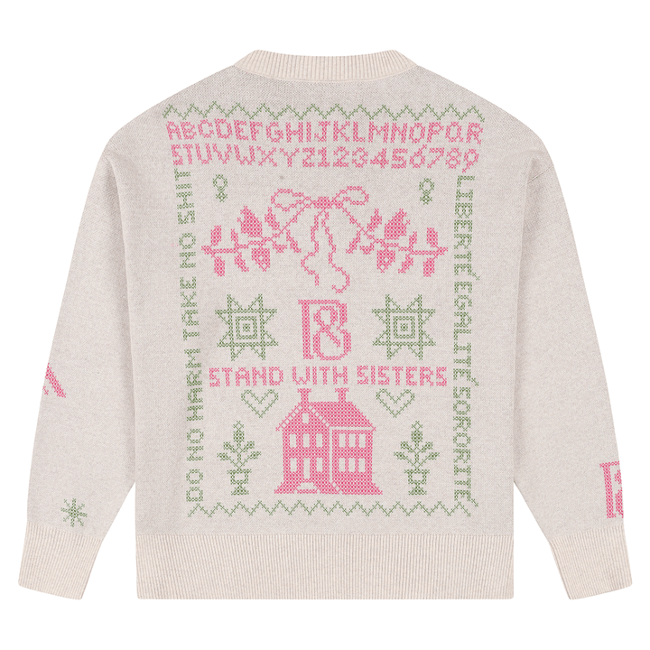 Cross Stitch Jumper in Ecru Jumper Black & Beech