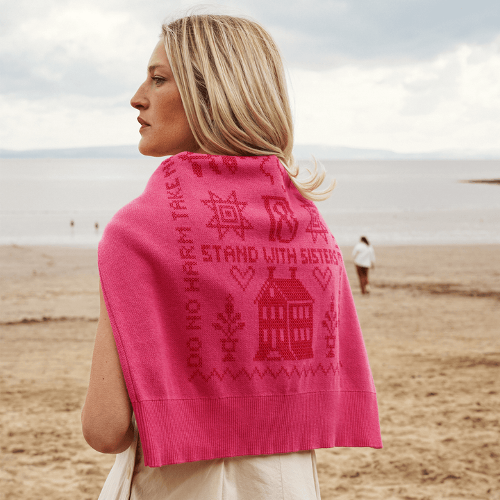 Cross Stitch Jumper in Hibiscus - Pre Order Jumper Black & Beech