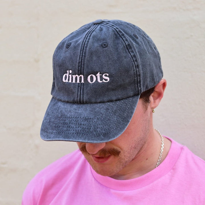 Dim Ots Baseball Cap in Stonewash Black baseball cap Black & Beech