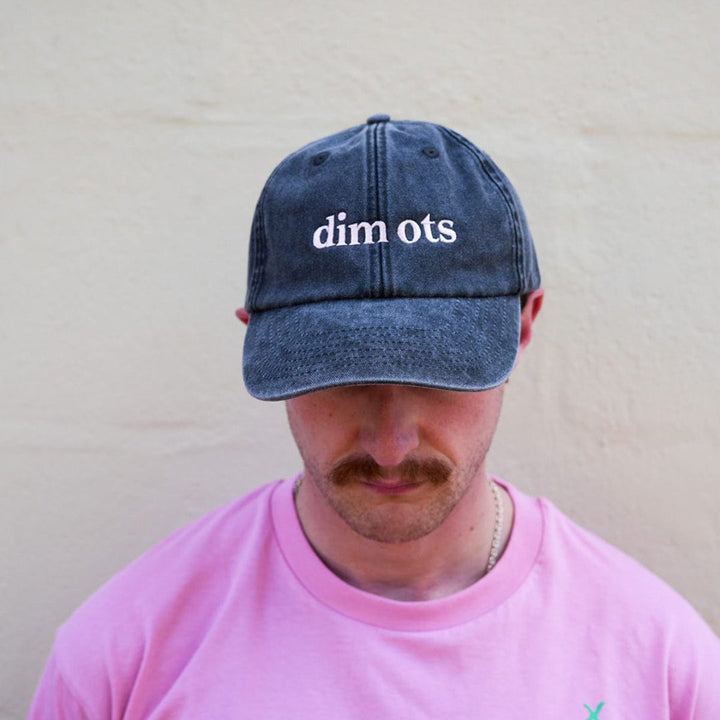 Dim Ots Baseball Cap in Stonewash Black baseball cap Black & Beech