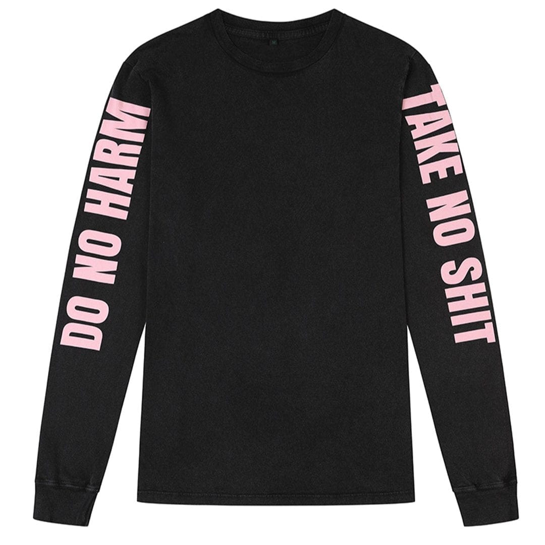 Do No Harm Take No Shit Long Sleeve T-shirt T-shirts Black & Beech