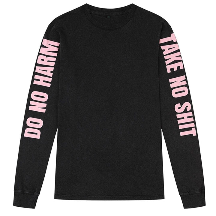 Do No Harm Take No Shit Long Sleeve T-shirt T-shirts Black & Beech