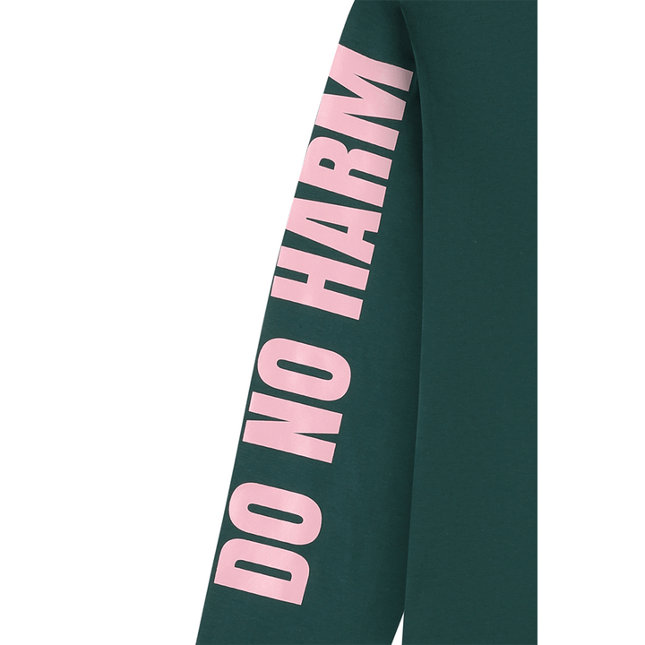 Do No Harm Take No Shit Long Sleeve T-shirt in Green T-shirts Black & Beech