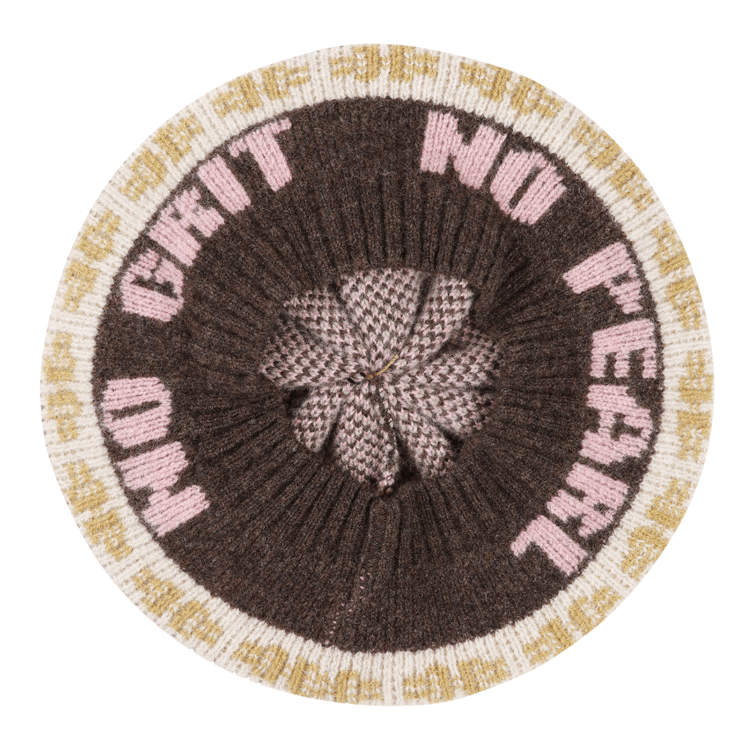 Fairisle Beret Tam in Cocoa Hats Black & Beech