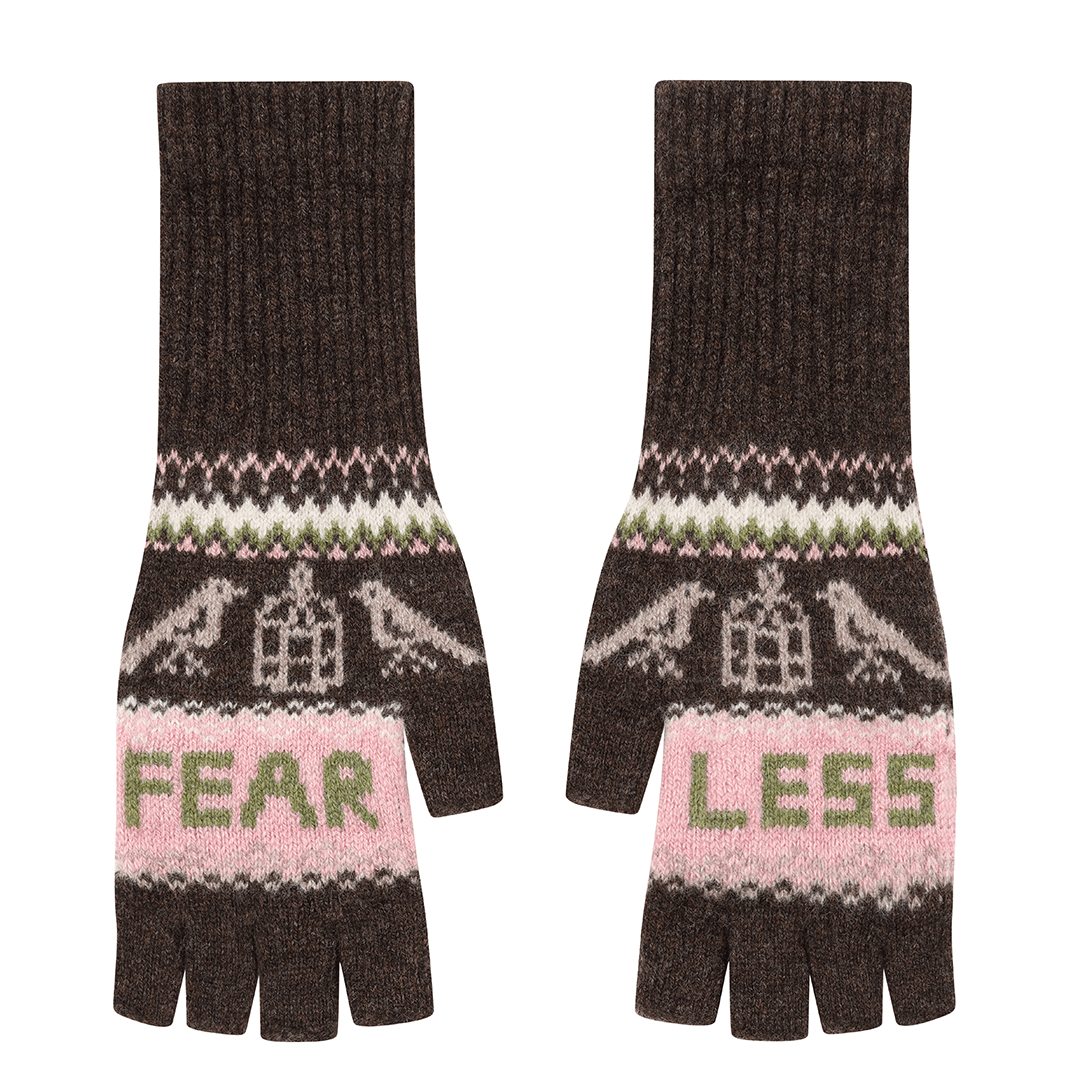 Fearless Fairisle Mittens in Cocoa Gloves & Mittens Black & Beech