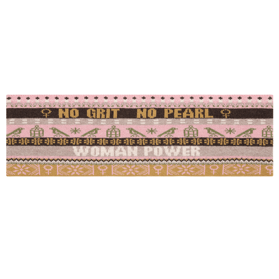 Feminist Fairisle Loop Scarf in Cocoa scarf Black & Beech