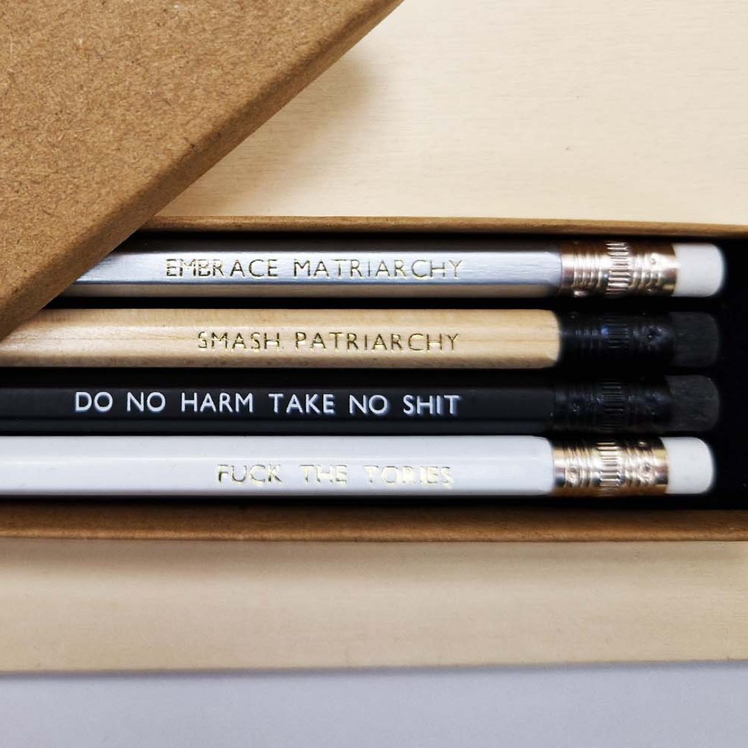Feminist Pencils Stationery Black & Beech