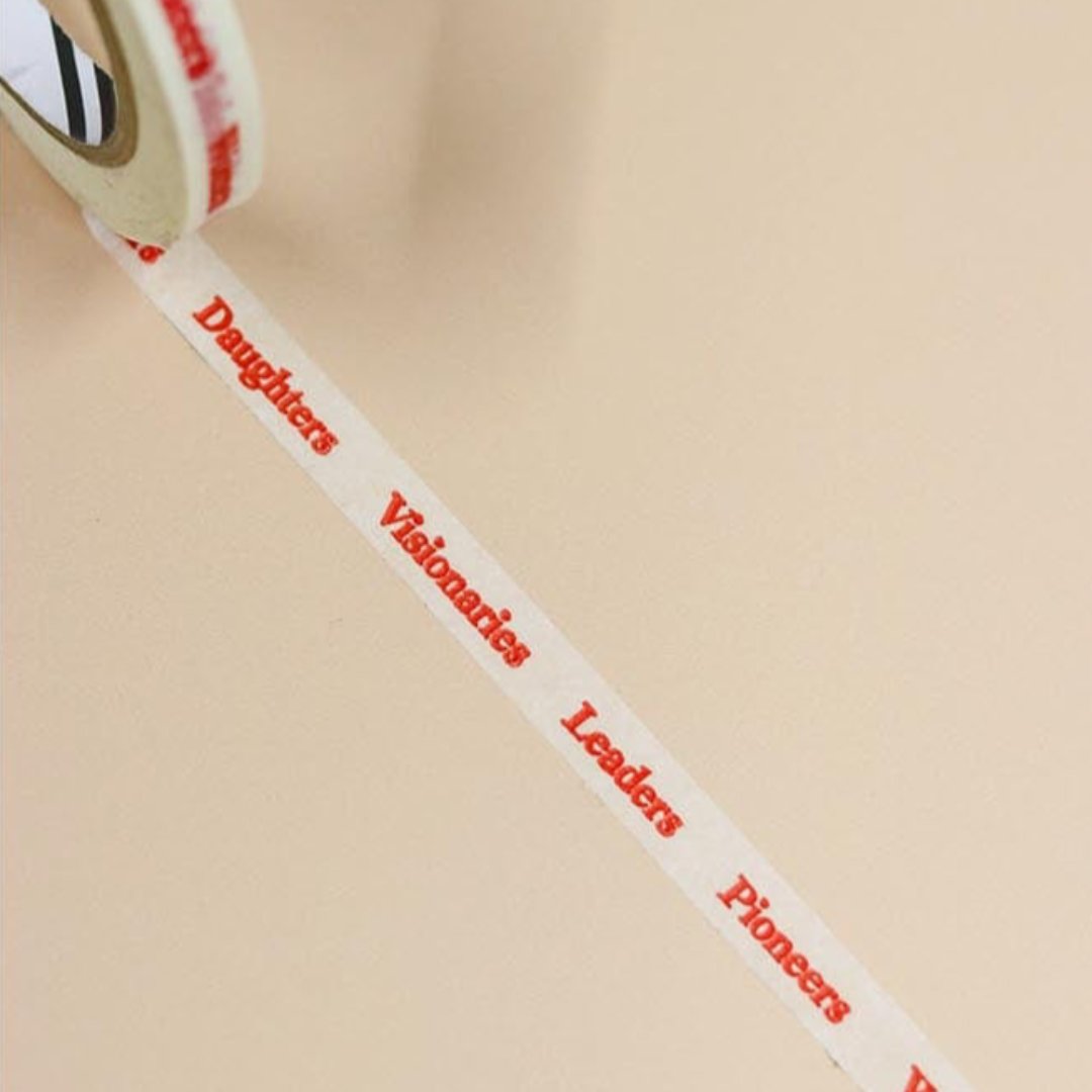 Feminist Slogan Eco Friendly Skinny Tape Stationery Black & Beech