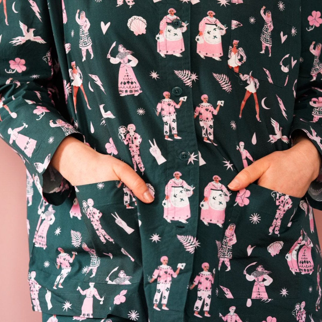 Iconic Women Pyjamas Pyjama Sets Black & Beech