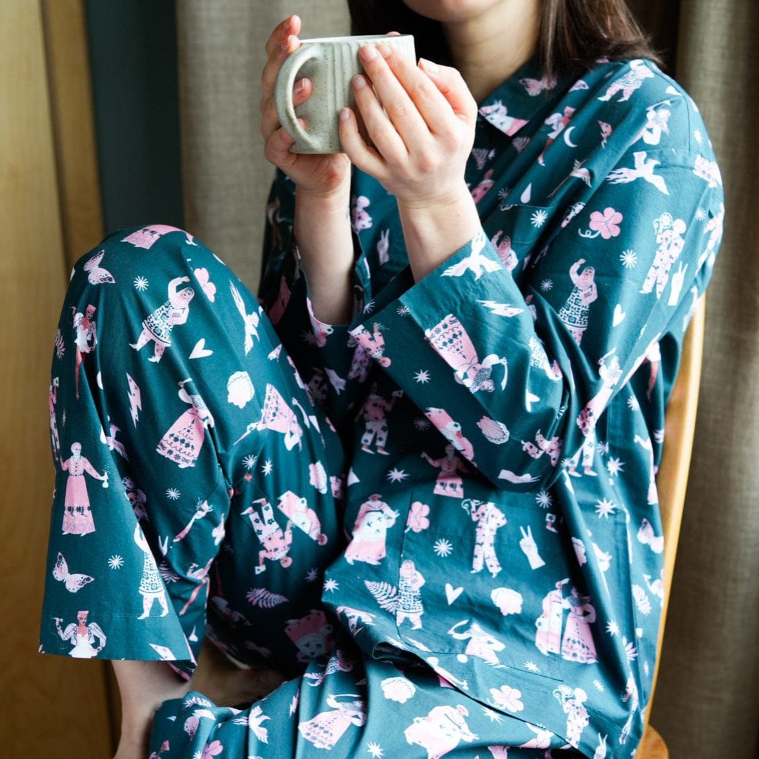 Iconic Women Pyjamas Pyjama Sets Black & Beech
