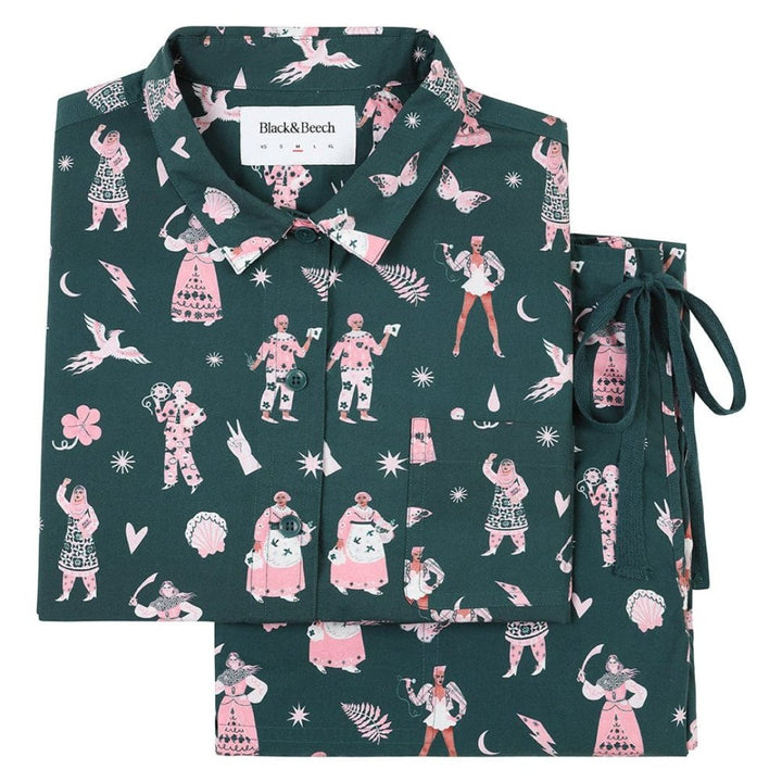 Iconic Women Pyjamas Pyjama Sets Black & Beech