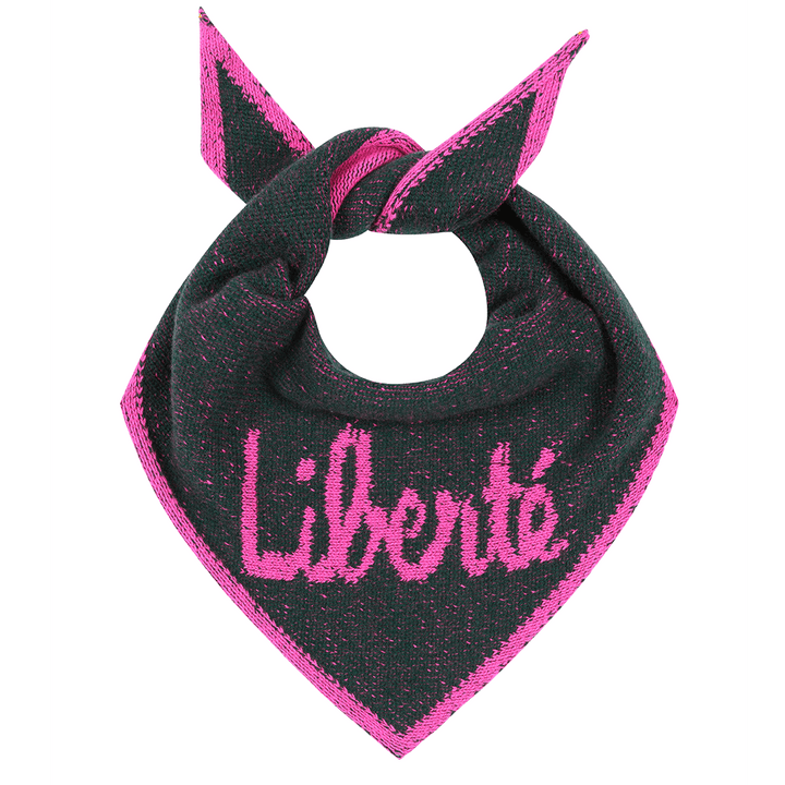 Liberté Lambswool Triangle Scarf in Evergreen Scarves Black & Beech