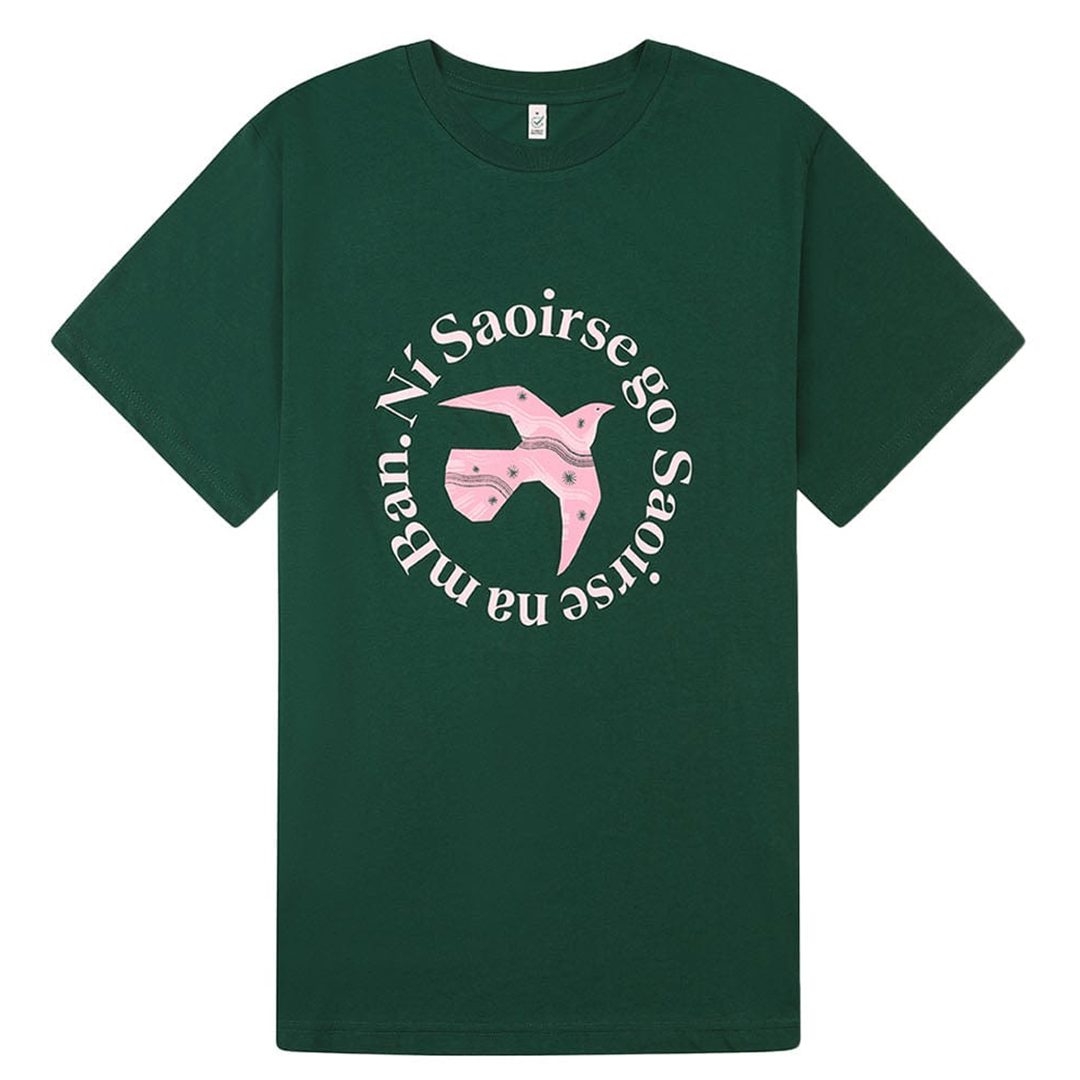 Ní Saoirse go Saoirse na mBan Forest Green T Shirt T-shirts Black & Beech