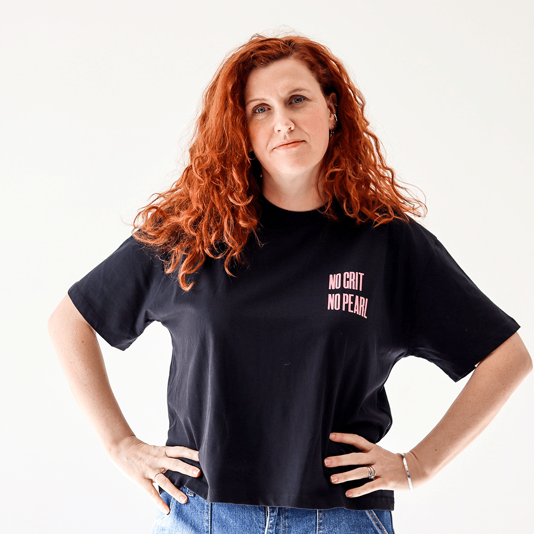 No Grit No Pearl Organic Cotton T-Shirt in Black T-shirts Black & Beech