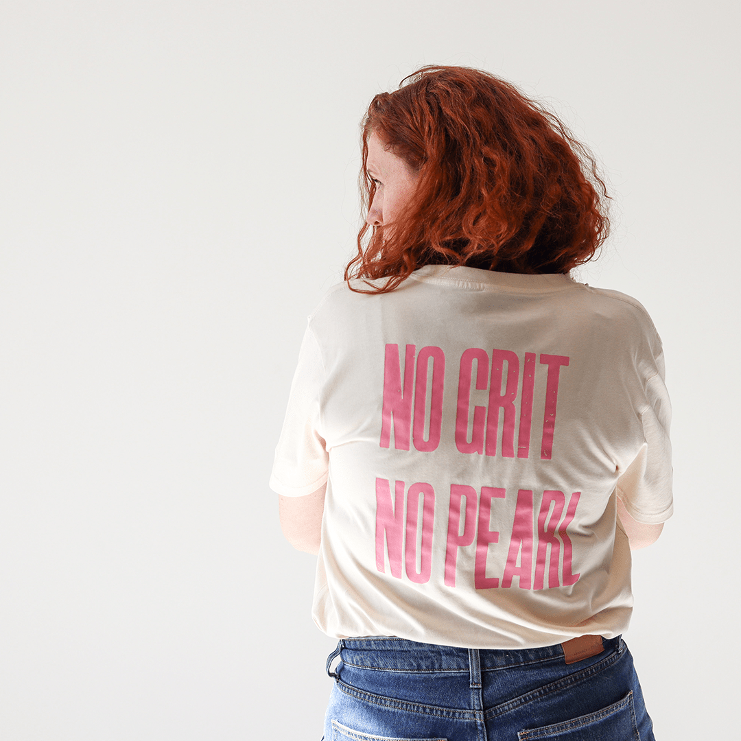 No Grit No Pearl Organic Cotton T-Shirt in Raw Cotton T-shirts Black & Beech