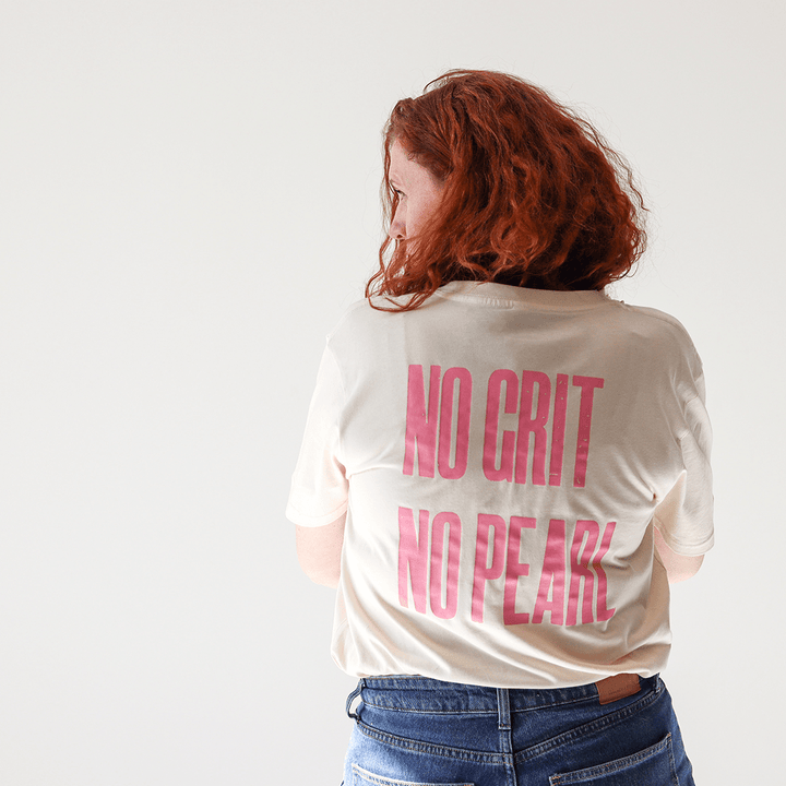 No Grit No Pearl Organic Cotton T-Shirt in Raw Cotton T-shirts Black & Beech