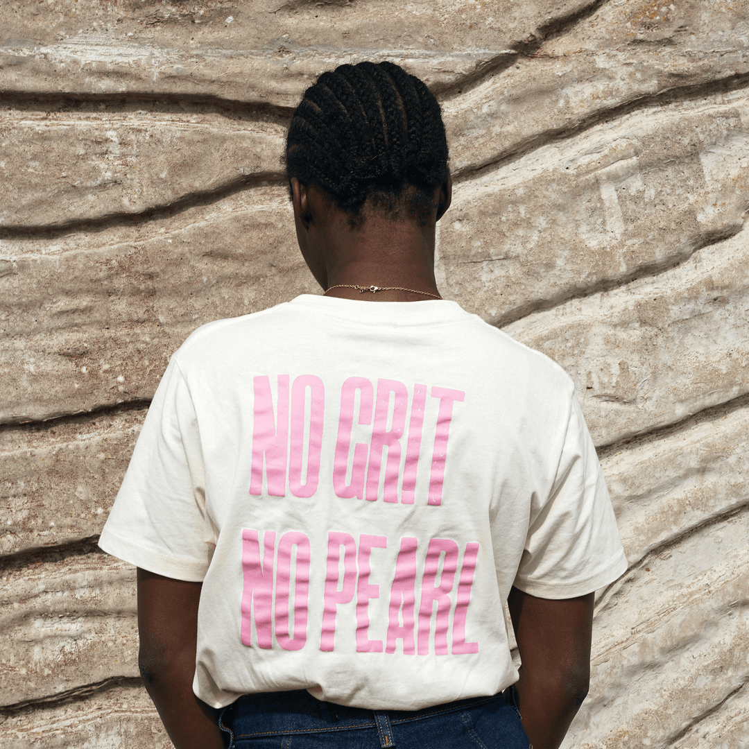 No Grit No Pearl Organic Cotton T-Shirt in Raw Cotton T-shirts Black & Beech