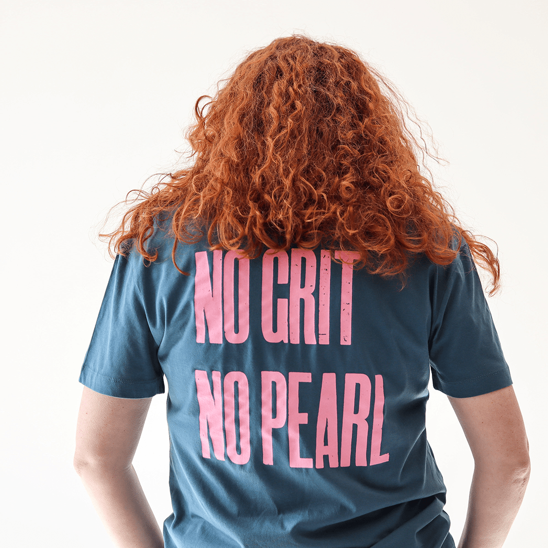 No Grit No Pearl Organic Cotton T-Shirt in Teal T-shirts Black & Beech