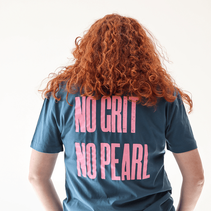 No Grit No Pearl Organic Cotton T-Shirt in Teal T-shirts Black & Beech