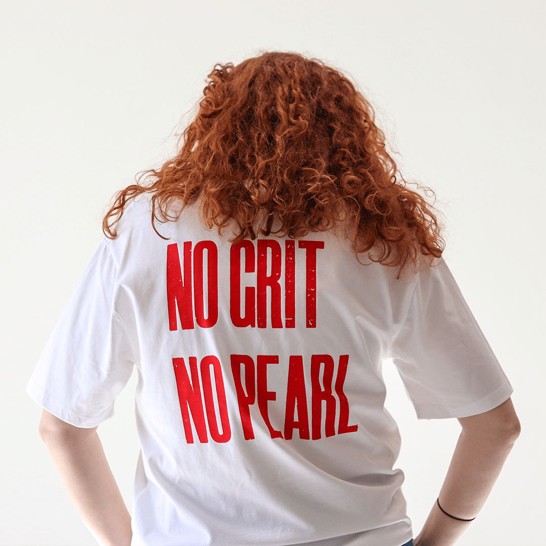 No Grit No Pearl Organic Cotton T-Shirt in White T-shirts Black & Beech
