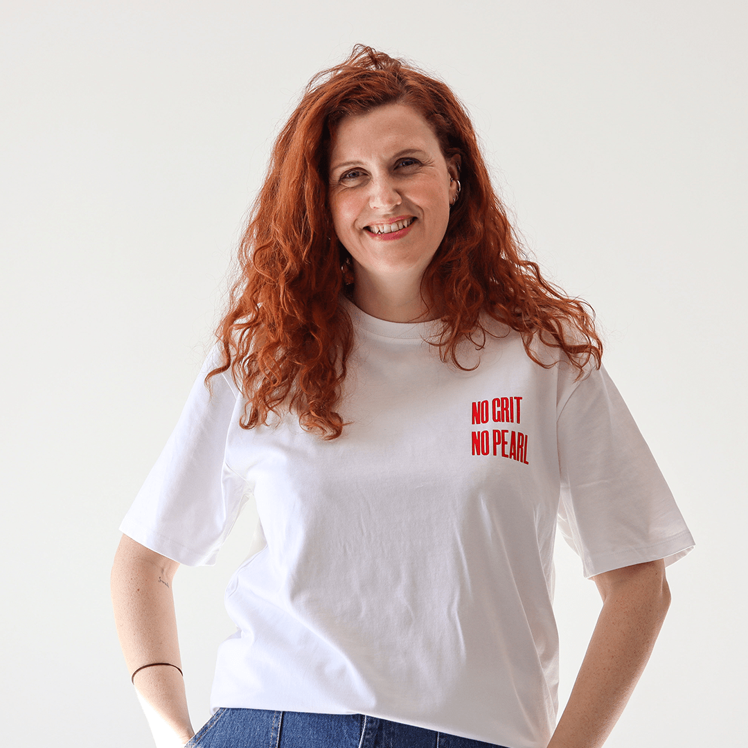 No Grit No Pearl Organic Cotton T-Shirt in White T-shirts Black & Beech