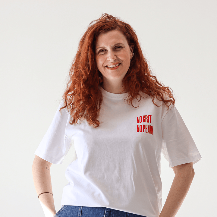 No Grit No Pearl Organic Cotton T-Shirt in White T-shirts Black & Beech