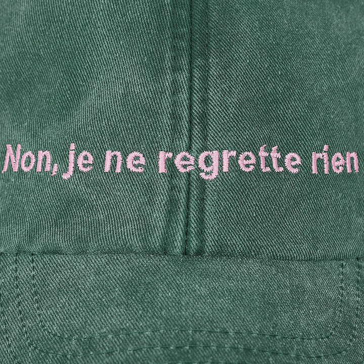 Non, Je Ne Regrette Rien Baseball Cap in Stonewash Green baseball cap Black & Beech