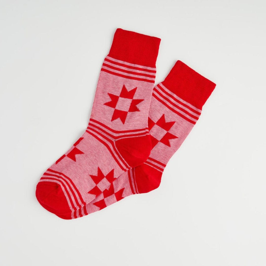 Patchwork Folk Socks Black & Beech