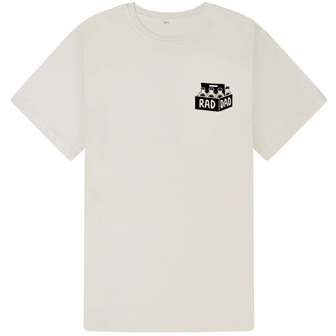RAD DAD Beer T-Shirt In Faded White Men's T-Shirts Black & Beech