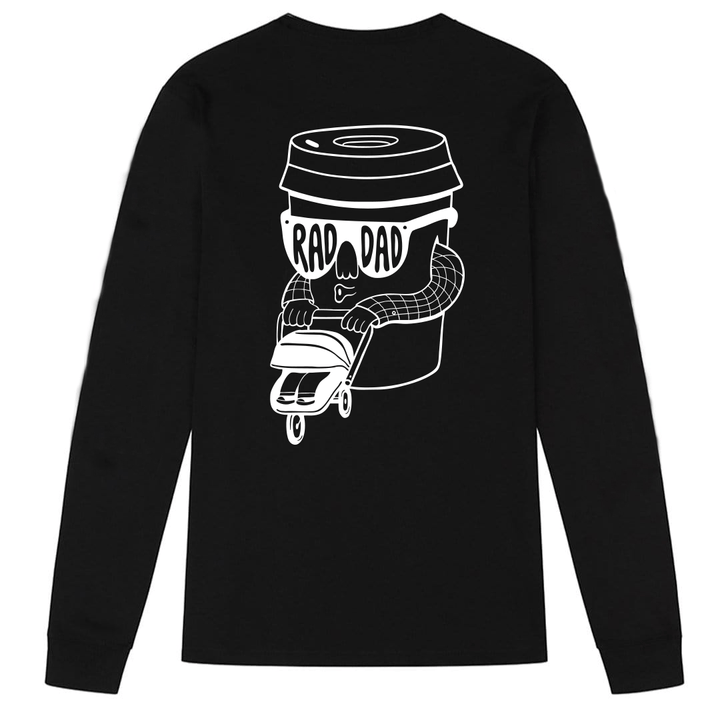 RAD DAD Coffee Long Sleeve T-Shirt in Black Men's T-Shirts Black & Beech