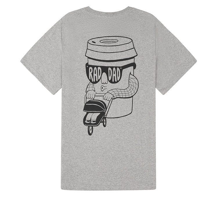 RAD DAD Coffee T-Shirt in Grey melange Men's T-Shirts Black & Beech