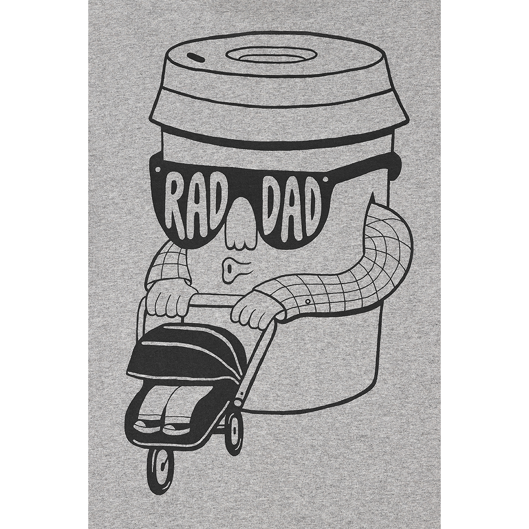 RAD DAD Coffee T-Shirt in Grey melange Men's T-Shirts Black & Beech
