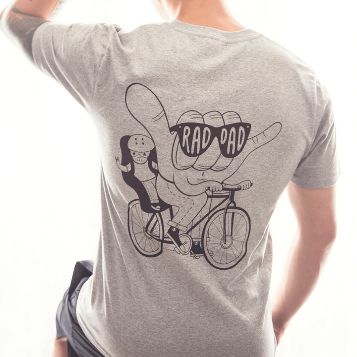 RAD DAD Cycles Grey T-Shirt Men's T-Shirts Black & Beech