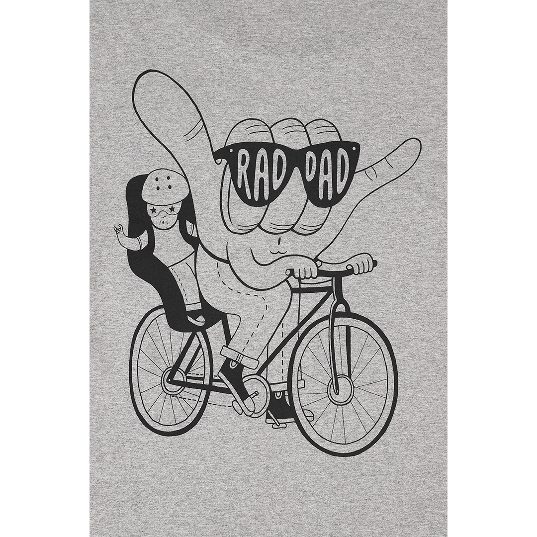 RAD DAD Cycles Grey T-Shirt Men's T-Shirts Black & Beech