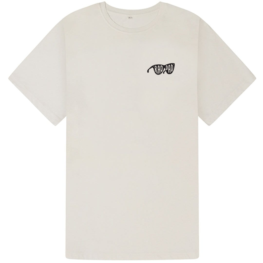 RAD DAD Cycles T-Shirt In Faded White Men's T-Shirts Black & Beech
