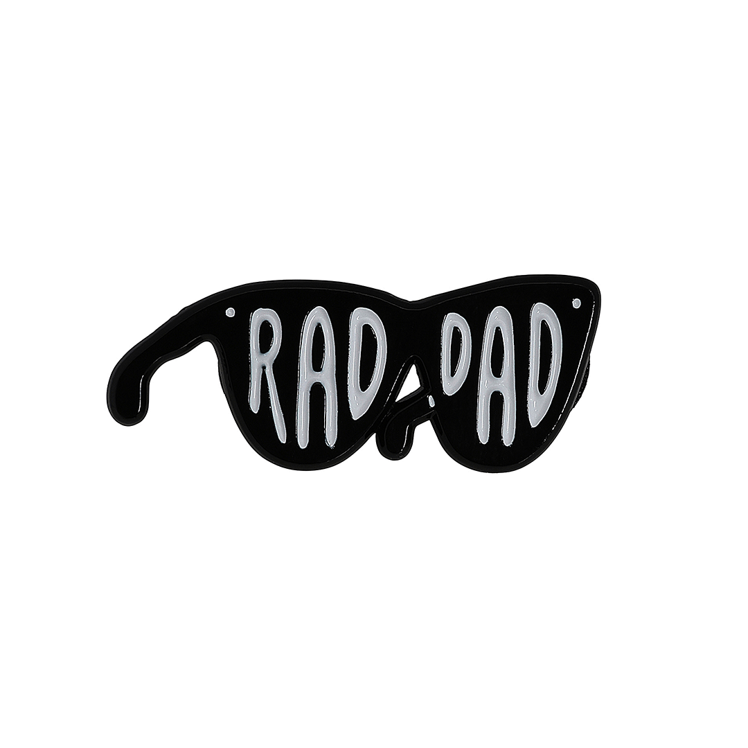 RAD DAD Glasses Enamel Pin Brooches & Lapel Pins Black & Beech
