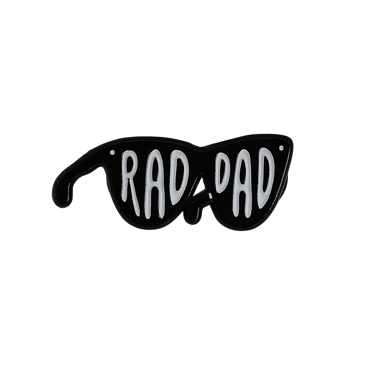 RAD DAD Glasses Enamel Pin Brooches & Lapel Pins Black & Beech