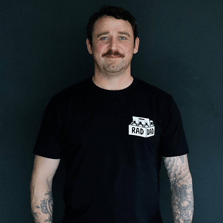 RAD DAD Music T-Shirt in Dark Navy Men's T-Shirts Black & Beech