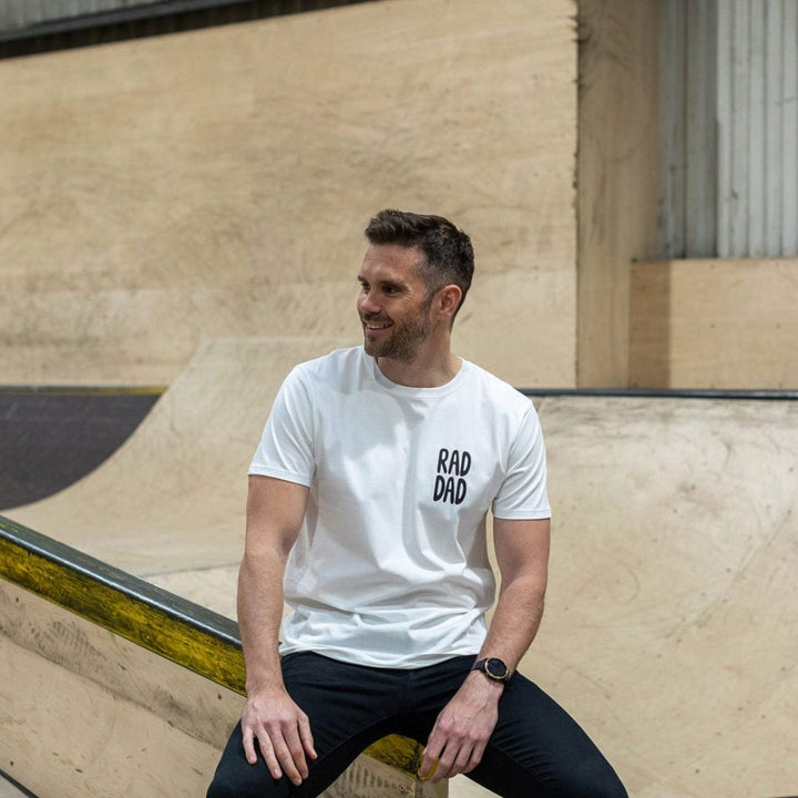RAD DAD T-Shirt in White T-shirts Black & Beech