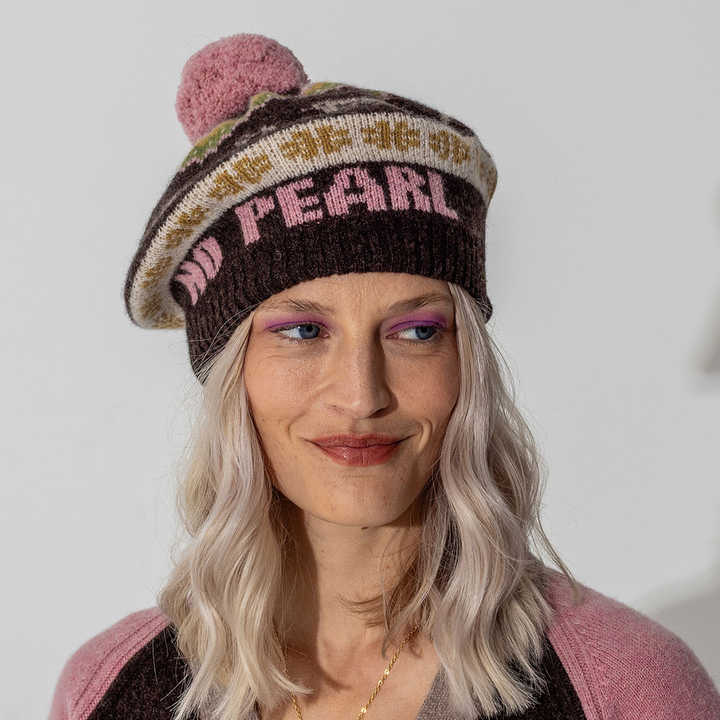Fairisle Beret Tam in Cocoa